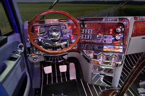 Chrome Center Cup Holder Panel For Freightliner Columbia (2003-2011) & Century/Coronado (2002-2010)