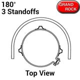 6” Mounting Bracket For 180 Degree Heat Shield With 3 Standoffs Chrome Plated