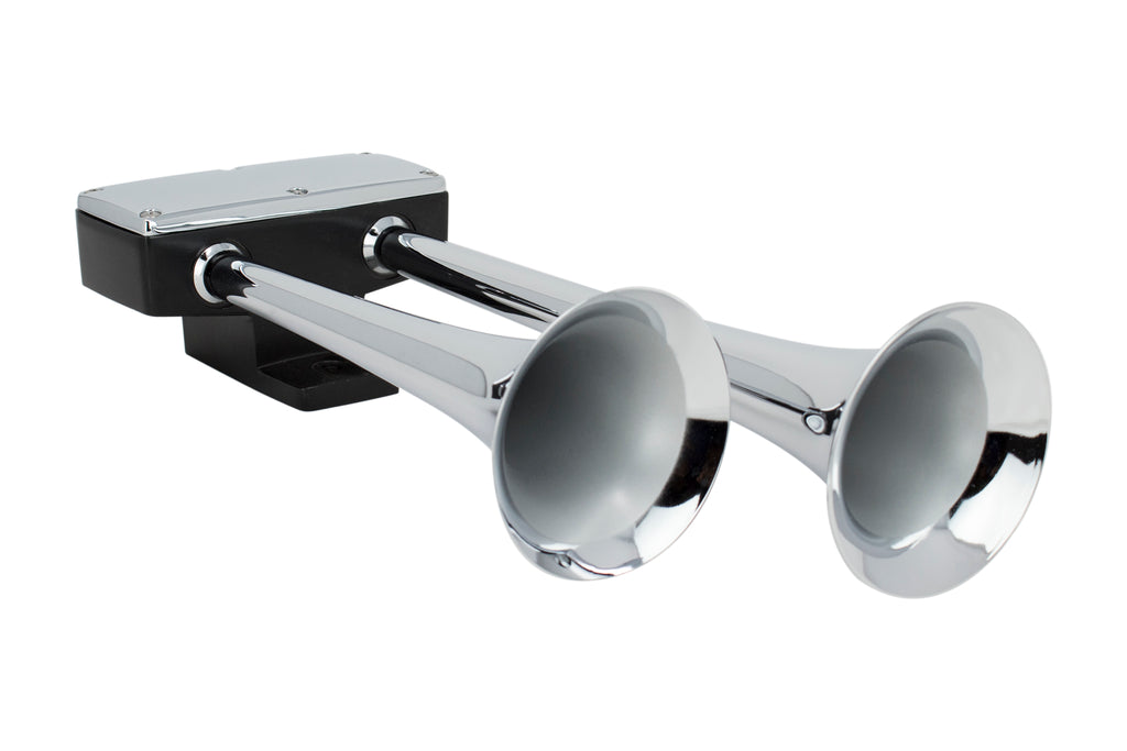 Air Horn for Truck - Chrome Zinc Dual Trumpet Air Horns