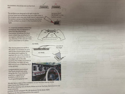 Purple Led Kit For Dash Emblems Fits Freightliner classic Fld120