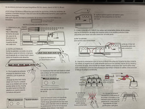 Blue Led Kit For Dash Emblems Fits Freightliner classic Fld120