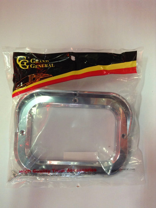 Rectangular Chrome Plastic Rim W/Visor 5-1/4”