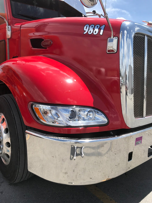 Projection Headlight with Dual Function LED Light Bar fits Peterbilt 325, 330, 335, 337, 340, 348, 382, 384, 386, 387