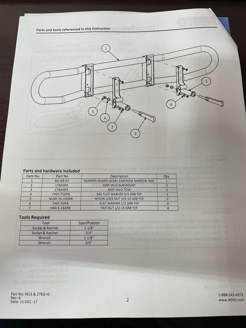 Bumper Guard (International Prostar & LT 2017-2021 100 Series)