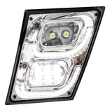 Chrome High Power LED Fog Light for 2003 - 2017 fits Volvo VN/VNL - DRIVER