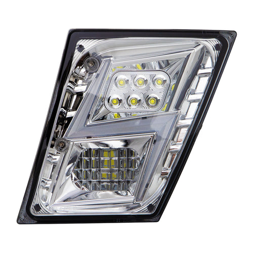 Chrome Housing High Power LED Fog Light for Volvo VN/VNL - Driver Side