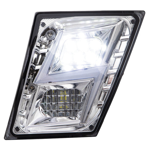 Chrome Housing High Power LED Fog Light for Volvo VN/VNL - Driver Side