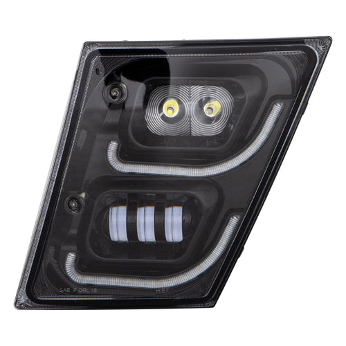 Black High Power LED Fog Light for 2003 - 2017 fits Volvo VN/VNL Driver Side