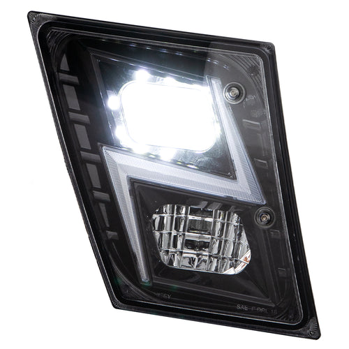 Black High Power LED Fog Light for 2003 - 2017 fits Volvo VN/VNL Passenger Side