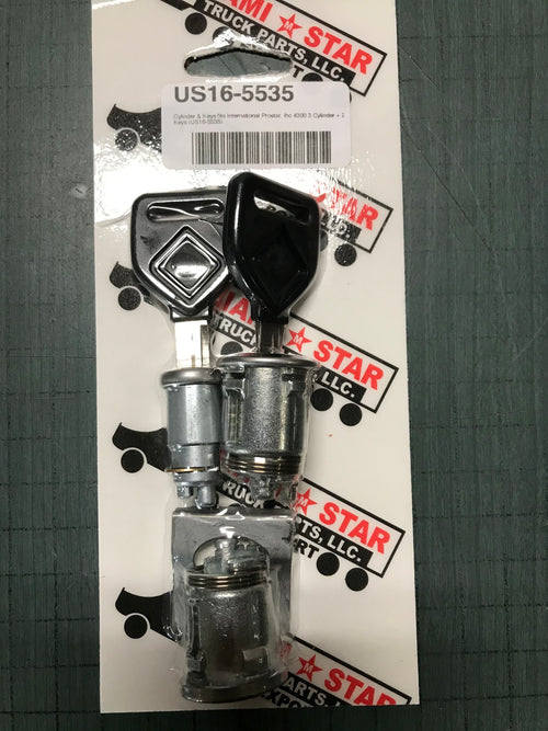Door Lock Cylinder W/ Key Set fits International Prostar, Ihc 4300 3 Cylinder + 2 Keys