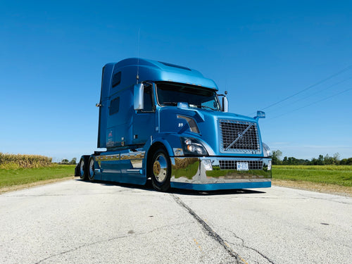 20” Chrome Bumper (Volvo VNL 2003-2017) W/ Wrap Around, Grille, Fog & 10 Hidden Lights