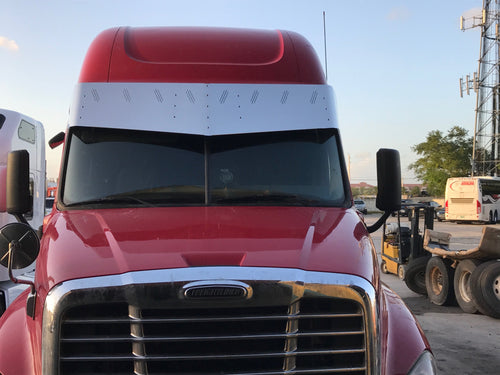 18 1/2” Visor V-Style 8 Hidden Light Holes. fits Freightliner Cascadia And Day Cab 2008-2017