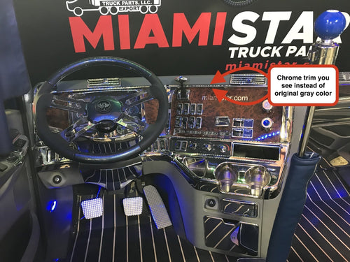 Chrome Dash Panel "Skeleton" (Located Right Hand Of Steering) fits Freightliner