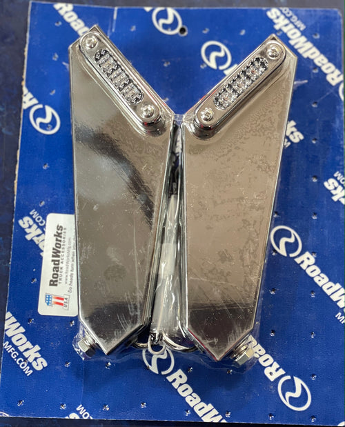 Stainless Steel Mirror Mount Side Signal Light LED Brackets (Red/Amber) - 3 Wire