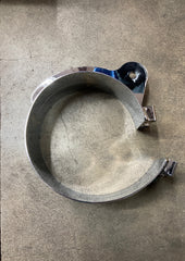 Lincoln Chrome Clamp  7"  Bottom Fits Freightliner Coronado and Columbia With Side Cab Exhaust