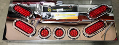 Red Red Stainless Steel Rear Center Light Panel with Backing Plate and Oval (4) & 2.5" (3) Round Lights
