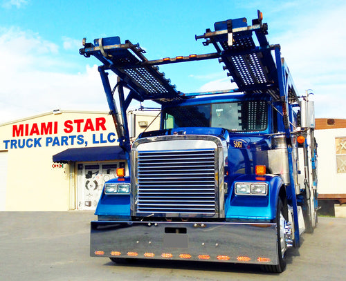 Grille Fits Freightliner Classic, Fld 120 W/ 17 Louvers, 430 Stainless Steel