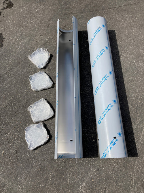 Exhuast Heat Shield Stainless Steel 6” Blank heat shield, kit/pair with clamps