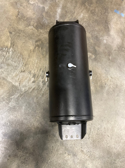 Tramec Black Coated Steel Air Tank 1488 27.5" X 9.5" Trailer Air Tank (Front Ports 3/4"= 1 ) (Back Ports 3/4") (Bottom Drain Port 1/4") ( Side Drain Ports 3/8" = 2)