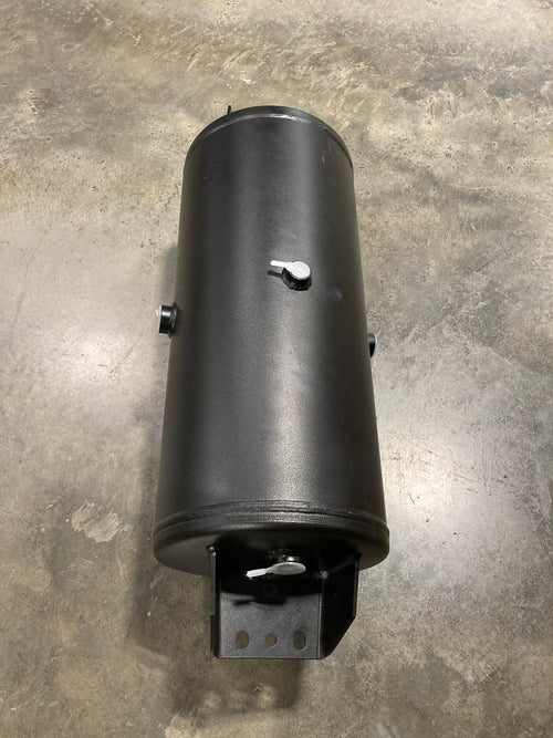 Tramec Black Coated Steel Air Tank 1488 27.5" X 9.5" Trailer Air Tank (Front Ports 3/4"= 1 ) (Back Ports 3/4") (Bottom Drain Port 1/4") ( Side Drain Ports 3/8" = 2)