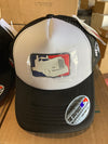 Hat Mesh, Truck, Rubber Patch White/Black