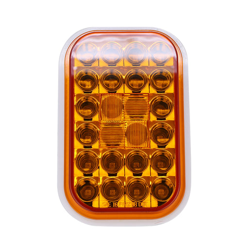 Rectangular Light Amber/Amber 24Leds 12V