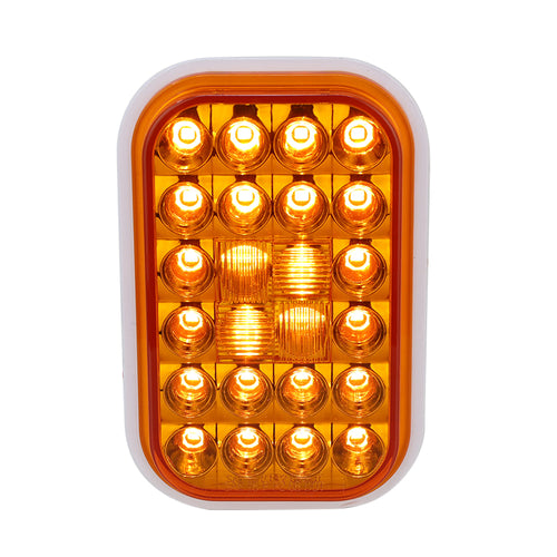 Rectangular Light Amber/Amber 24Leds 12V