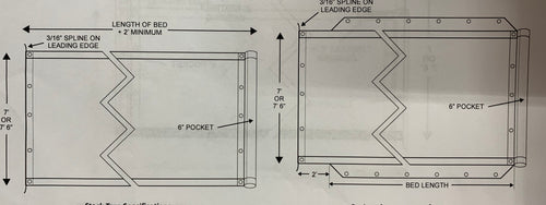 Asphalt Tarp 7'-6' FT  Wide X  18FT Long With 1 FT Flaps  on Each Side  (9'-6" FT Total  Wide), Includes Shock Cords / Bungees Black 18OZ VINYL