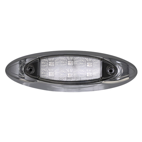 Led Marker Light With Reflector 6 Led White, 2 Wires 12V