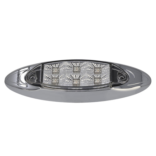 Led Marker Light With Reflector 6 Led White, 2 Wires 12V