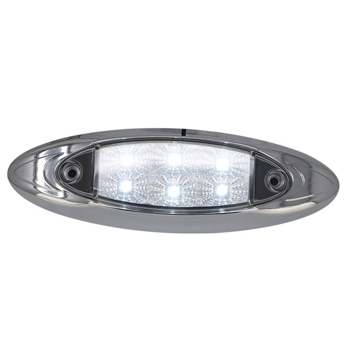 Led Marker Light With Reflector 6 Led White, 2 Wires 12V