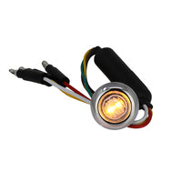 Led 3/4” Amber/Clear Led Grommet & Chrome Bezel Cover 3 Wires w/3” cable