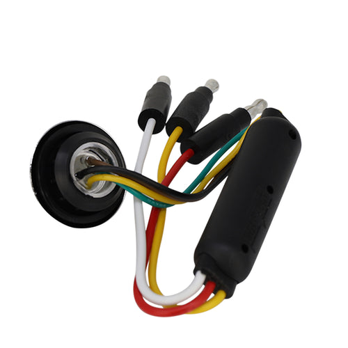 Led 3/4” Amber Clear/Blue Grommet & Chrome Bezel Cover Dual Color