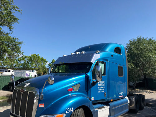 19”-20” Middle fits Peterbilt 387 & 587 visor with 10 hidden lights Hole Stainless Steel 304