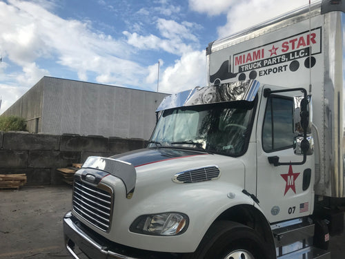 13.5” Visor Fits Freightliner M2, 112, 108SD, 114SD Flat Roof Cab With 10 - 3/4” Light Cut Outs