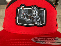 Trucker Skeleton,Red Color, Cap American, 7 panel