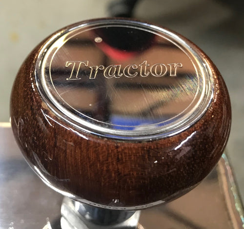 Tractor Screw-In Air Valve Control Rosewood Knob With Stainless Steel Script Plate