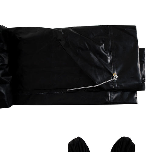 Asphalt Tarp 7'-6' FT  Wide X  18FT Long With 1 FT Flaps  on Each Side  (9'-6" FT Total  Wide), Includes Shock Cords / Bungees Black 18OZ VINYL