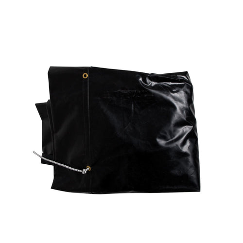 Asphalt Tarp 7'-6' FT  Wide X  18FT Long With 1 FT Flaps  on Each Side  (9'-6" FT Total  Wide), Includes Shock Cords / Bungees Black 18OZ VINYL