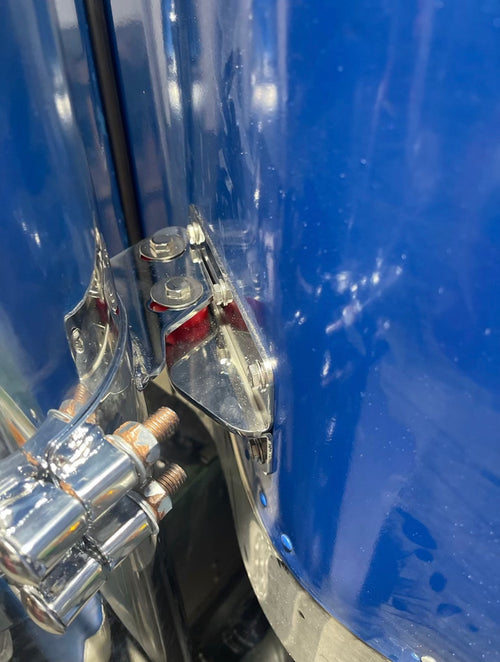 Custom exhaust bracket, fits Kenworth T800 side of cab Stainless Steel