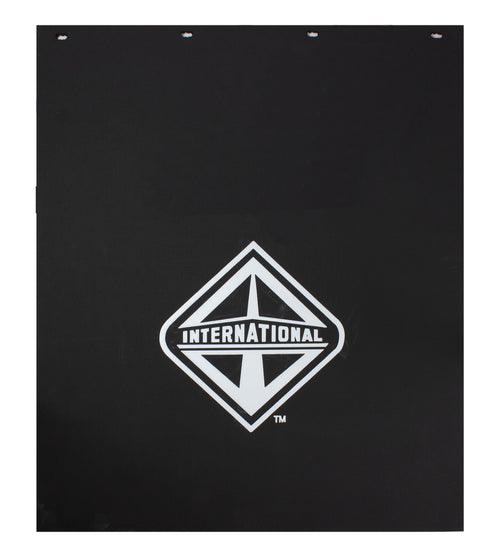 Mud Flap  24” X 28”, 3/8'', Proflex, Black With W/ White Logo fits International