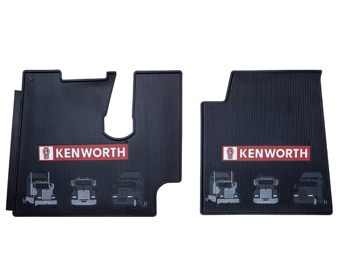 Floor Mat Set for Kenworth T600, T660, T800,& W900 (Driver: 20.5" H x 24" W, Passenger: 21"H x 20"), In Set