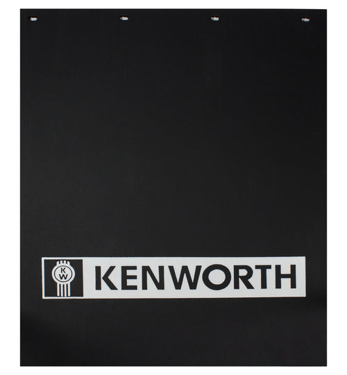 Mud Flap 24” X 30”, 3/8'', Proflex, Black W/ White Logo fits Kenworth