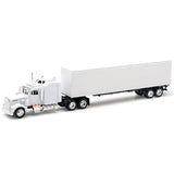 Toy Truck, White Cab And White Trailer 1:43 Scale, Kenworth W900