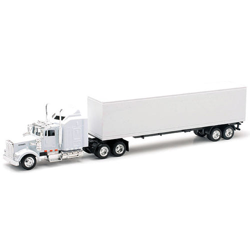 Toy Truck, White Cab And White Trailer 1:43 Scale, Kenworth W900