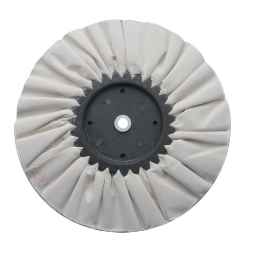 10" White Treated Airway Buff - 5/8" & 1/2" Arbor