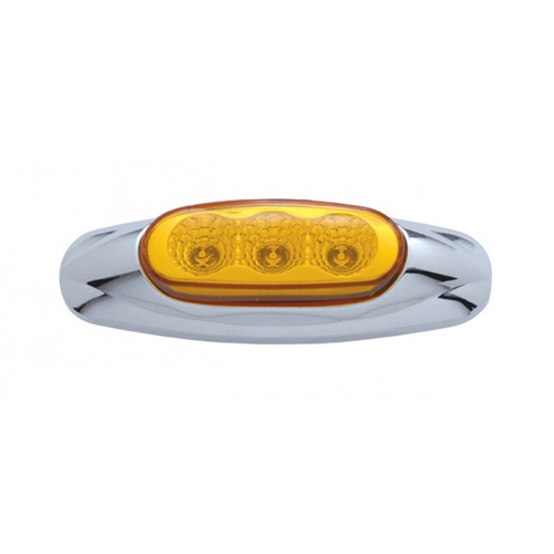 3 LED Reflector Clearance/Marker Light - Amber LED/Amber Lens