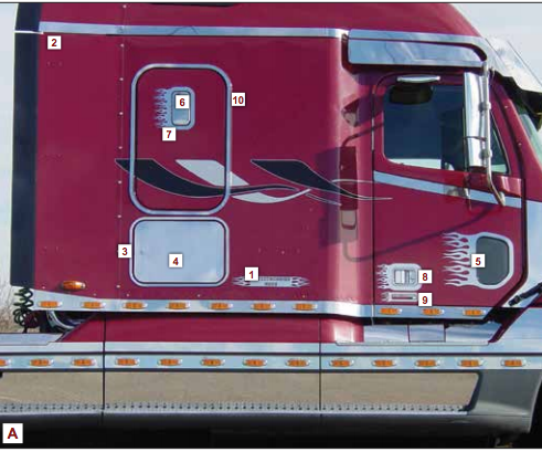 Vent Trim Ring With Flames 7 Stainless Steel fits Freightliner Century/Columbia