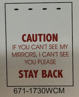 Mud Flap 24" X 30" 3/16”  Poly Flap Caution Stay Back White Flap (Each)