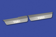 Stainless Steel 304 Front Upper Step Kick Panel With Logo fits Kenworth T660 2010+ (Sold in Pairs)